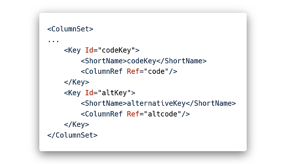 XML: Neue Abbildung der Codesaplten.